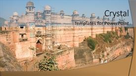  Presentation with spectacular - PPT theme having north east inida - gwalior fort hiiltop fort background and a  colored foreground