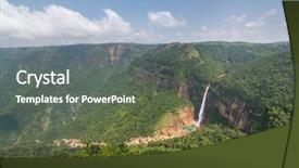  Presentation with woodland - Cool new slides with north east inida - nohkalikai waterfall surrounded by high backdrop and a gray colored foreground