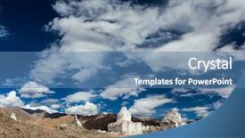  Presentation with kashmir - Theme with north east inida - whitewashed chortens tibetan buddhist stupas background and a teal colored foreground