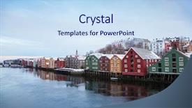  Presentation with norway - Beautiful theme featuring north europe - trondheim winter cityscape norway backdrop and a sky blue colored foreground