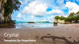  Presentation with pacific island - PPT layouts with north-island-of-new-zealand background and a violet colored foreground