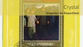  Presentation with north korea - Presentation design with north-korea-circa-1984 background and a yellow colored foreground