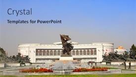  Presentation with liberation - Slide set featuring north-korea-pyongyang-september-20 background and a light blue colored foreground