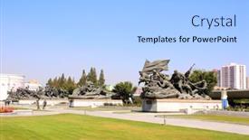  Presentation with liberation - Presentation design having north-korea-pyongyang-september-20 background and a light blue colored foreground