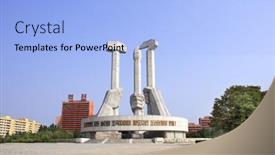  Presentation with hammer sickle - Presentation design with north-korea-pyongyang-september-24 background and a light blue colored foreground