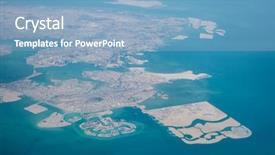  Presentation with altitude - Audience pleasing PPT theme consisting of north part of bahrain backdrop and a light blue colored foreground