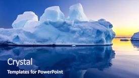  Presentation with base - Audience pleasing slides consisting of north pole - antarctic glacier in the snow backdrop and a ocean colored foreground