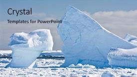  Presentation with antarctic - Slides enhanced with north pole - antarctic glaciers in the snow background and a light blue colored foreground