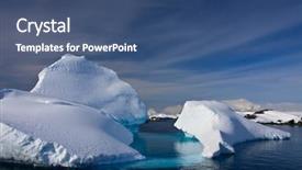  Presentation with antarctic - Audience pleasing theme consisting of north pole - antarctic iceberg in the snow backdrop and a ocean colored foreground
