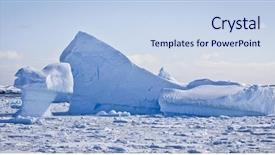  Presentation with antarctic - Theme with north pole - antarctic iceberg in the snow background and a sky blue colored foreground