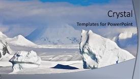  Presentation with antarctic - Amazing theme having north pole - antarctic iceberg in the snow backdrop and a teal colored foreground