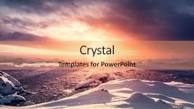  Presentation with mountains - Presentation theme with north pole - beautiful snow-capped mountains background and a coral colored foreground