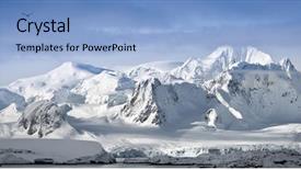  Presentation with north pole - Beautiful slides featuring north pole - beautiful snow-capped mountains backdrop and a light blue colored foreground