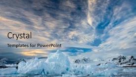  Presentation with pole - Colorful theme enhanced with north pole - beautiful snow-capped mountains backdrop and a light blue colored foreground