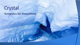  Presentation with ice blue - Audience pleasing PPT layouts consisting of north pole - blue ice cave covered backdrop and a sky blue colored foreground