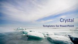  Presentation with north pole - Theme featuring north pole - frozen baikal lake in winter background and a lemonade colored foreground