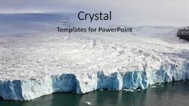  Presentation with north pole - Presentation theme having north pole - glaciers flowing into arctic ocean background and a light gray colored foreground