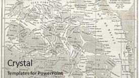  Presentation with old map - Beautiful PPT theme featuring north pole - old map of arctic region backdrop and a light gray colored foreground