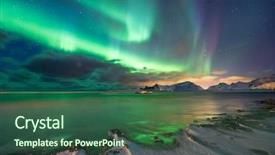  Presentation with pole - Presentation theme with north pole - real magic of northern lights background and a ocean colored foreground