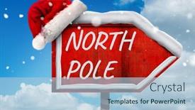  Presentation with north pole - Beautiful presentation theme featuring north-pole-text-on-red backdrop and a light blue colored foreground