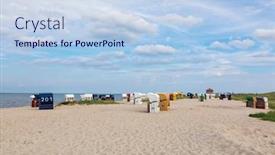  Presentation with sea - Beautiful slides featuring north-sea-beach-at-hooksiel backdrop and a light blue colored foreground