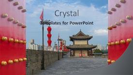  Presentation with china travel - Presentation enhanced with north-wall-of-old-town background and a light blue colored foreground