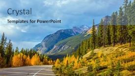  Presentation with environmental - PPT layouts featuring northern-autumn-yellow-and-orange background and a light blue colored foreground