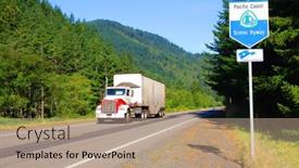  Presentation with semi truck - Cool new slides with northern-california-usa-september-3 backdrop and a coral colored foreground
