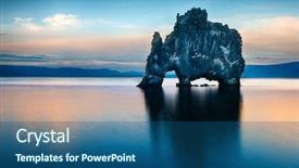  Presentation with spectacular - Theme consisting of northern coast of iceland background and a ocean colored foreground