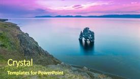  Presentation with spectacular - Presentation theme featuring northern coast of iceland background and a tawny brown colored foreground