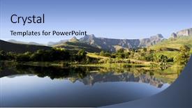  Presentation with amphitheater - Slides consisting of northern drakensberg south africa background and a light blue colored foreground