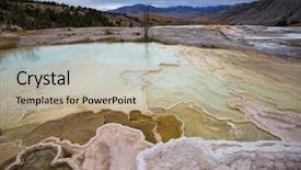  Presentation with hot spring - Slides with northern entrance of yellowstone background and a mint green colored foreground