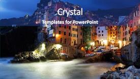 Presentation with falling line - Audience pleasing slide deck consisting of northern europe - night falling over riomaggiore cinque backdrop and a ocean colored foreground