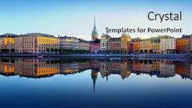  Presentation with city for - PPT theme featuring stockholm city background and a light blue colored foreground