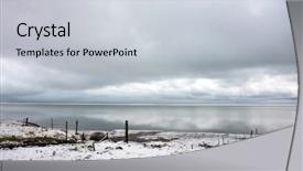  Presentation with snow - Slide deck with northern europe - view of snow covered plains background and a lemonade colored foreground