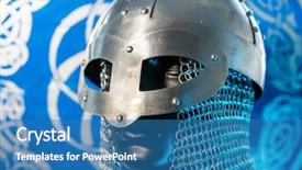  Presentation with struggle - Colorful presentation theme enhanced with art of northern europe conflict backdrop and a teal colored foreground