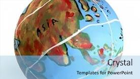  Presentation with world globe earth - Presentation theme consisting of northern hemisphere - earth world globe background and a  colored foreground