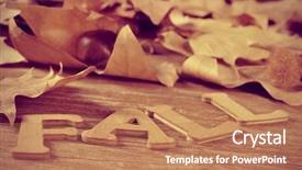  Presentation with fall leaves - Audience pleasing PPT layouts consisting of northern hemisphere - wooden letters forming the word backdrop and a coral colored foreground