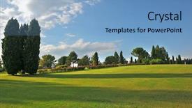  Presentation with meadow - Cool new presentation theme with northern-italy-the-summer backdrop and a light blue colored foreground