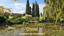  Presentation with willow tree - Beautiful PPT theme featuring northern italy weeping willow backdrop and a tawny brown colored foreground