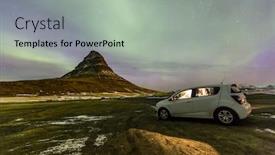  Presentation with aurora borealis - Colorful slide set enhanced with northern-light-aurora-borealis backdrop and a light gray colored foreground