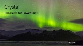  Presentation with aurora borealis - Beautiful theme featuring northern light aurora borealis at jokulsarlon glacier lagoon iceland backdrop and a seafoam green colored foreground