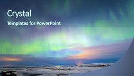  Presentation with aurora borealis - Colorful slide set enhanced with northern light aurora borealis backdrop and a ocean colored foreground