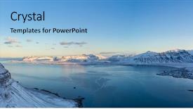  Presentation with iceland - Theme enhanced with northern lights - aerial view of kirkjufell background and a light blue colored foreground