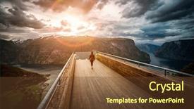  Presentation with beautiful-nature - Slide set featuring northern lights - stegastein lookout observation deck view background and a tawny brown colored foreground