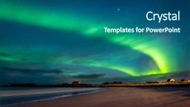  Presentation with starry night - PPT layouts featuring northern lights beautiful landscape background and a ocean colored foreground