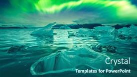  Presentation with lagoon - Amazing slide set having northern-lights-over-jokulsarlon-glacial backdrop and a ocean colored foreground