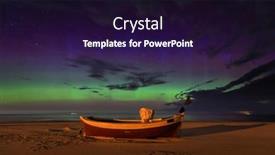  Presentation with poland - Presentation design featuring northern-lights-over-the-baltic background and a wine colored foreground