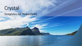  Presentation with norway - PPT theme with northern norway landscapes background and a light blue colored foreground