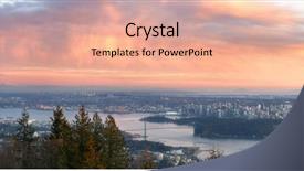  Presentation with vancouver - Slide set consisting of northwest - aerial view of vancouver skyline background and a coral colored foreground